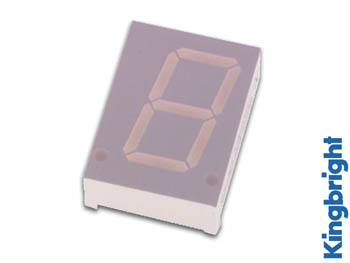 7-segment display - 20mm, Anode, Gul (2,2mcd)