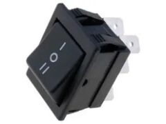 Vippekontakt - 2P ON-OFF-ON, 250V / 16A, Sort
