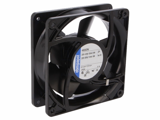 AC Blæser - 120x120x38mm 230VAC / 19W, m. glideleje