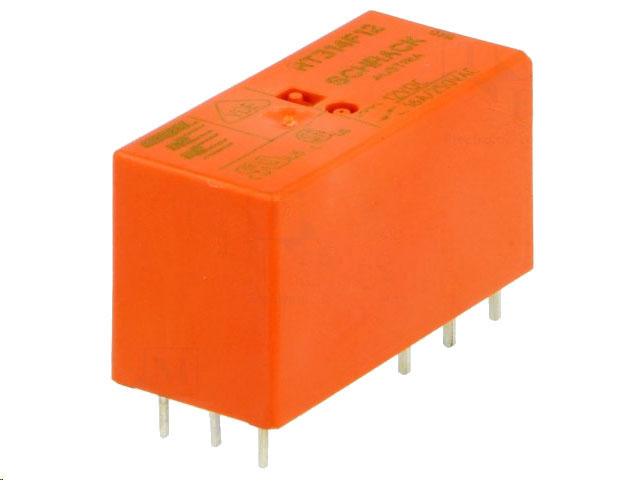 Kiprelæ (bistabil) - 12VDC 16A, 1 x skifte (SPDT) 2 spoler