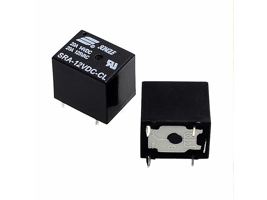 Miniature relæ - 12VDC 20A, 1 x skifte (SPDT), 5-ben 2,5mm