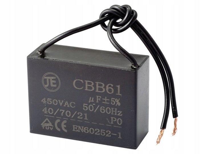 CBB61 motor kondensator - 0,5uF / 450V, ±5%, m. ledn.