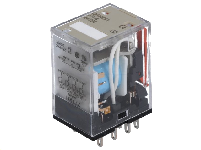 Heavy duty relæ - 24VDC / 5A, 4 x skifte (4PDT)