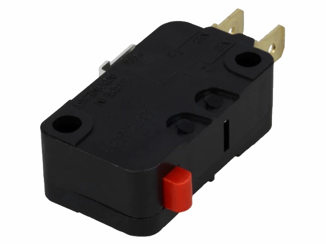 Mikroswitch u. arm - 16A/250V, ON-(ON) SPDT, 4,8mm spadestik