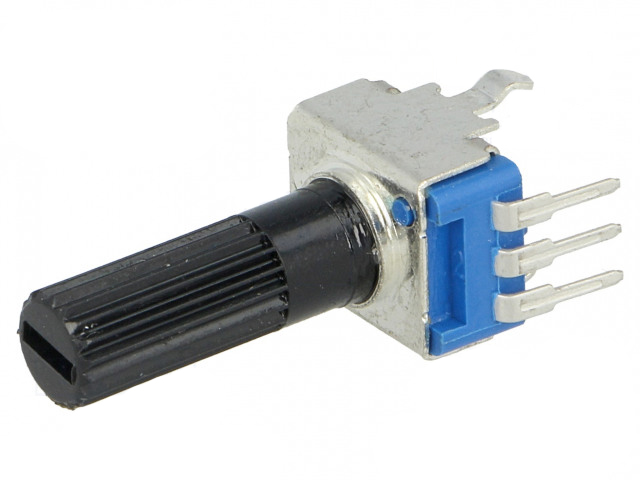 Drejepotmeter, 6mm aksel - 1kOhm, 125mW (±20%), Lodret