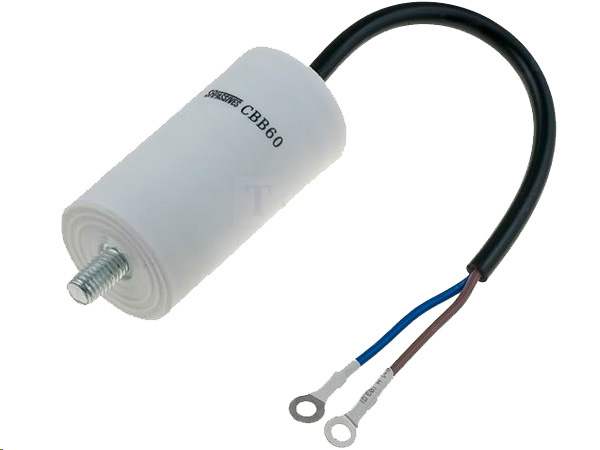 MOTOR kondensator - 3uF / 450V, M8 forskruning, Ledning