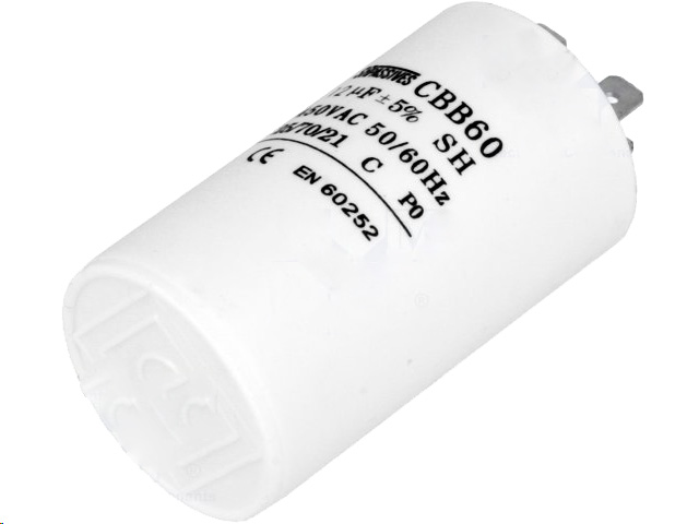 MOTOR kondensator - 40uF / 450V, Spadestik