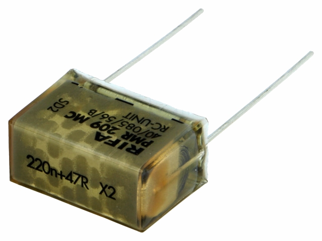 X2 RC filterkondensator - 220nF + 47ohm 250VAC (20,3mm)