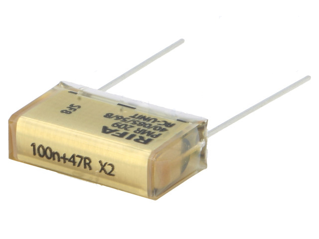 X2 RC filterkondensator - 100nF + 100ohm 250VAC (20,3mm)