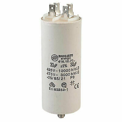 MOTOR kondensator - 30uF / 425V, M8 forskruning, Spadestik