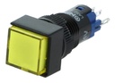 Kvadratisk trykkontakt m. 24Vdc lys - ON-ON, Gul (IP40)