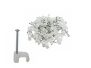 Kabelsøm-clips - Flad 3x5mm, Klar (100 stk. æske)