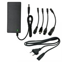 Lithium batterilader til 42Vdc (36V) / 2A, 5 DC stik, Sort