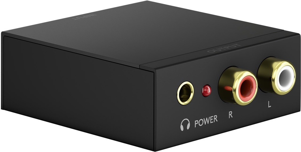 Digital-til-analog audiokonverter - TOSLINK/COAX > RCA/Jack