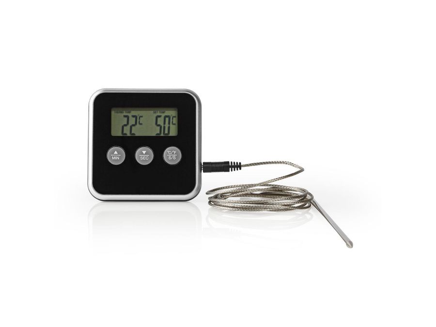 Stegetermometer - 0-250 °C, Digitalt Display, Timer-Sort