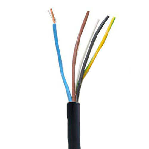 Plastkabel PKAJ Rund Sort 4x1mm² - 50 meter