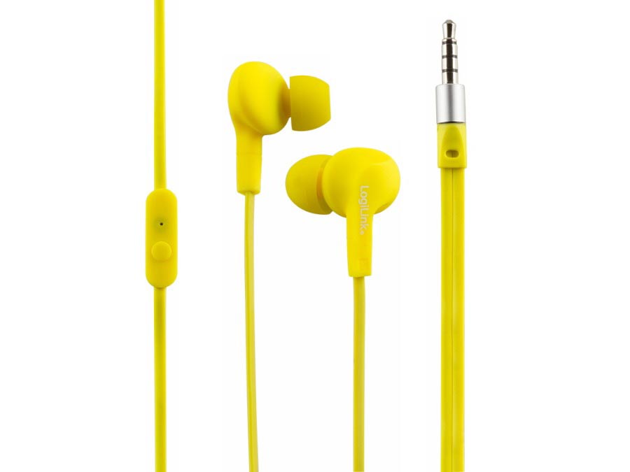 In-ear stereo headset m. mikrofon - Vandtæt (IPX6) Neon Gul