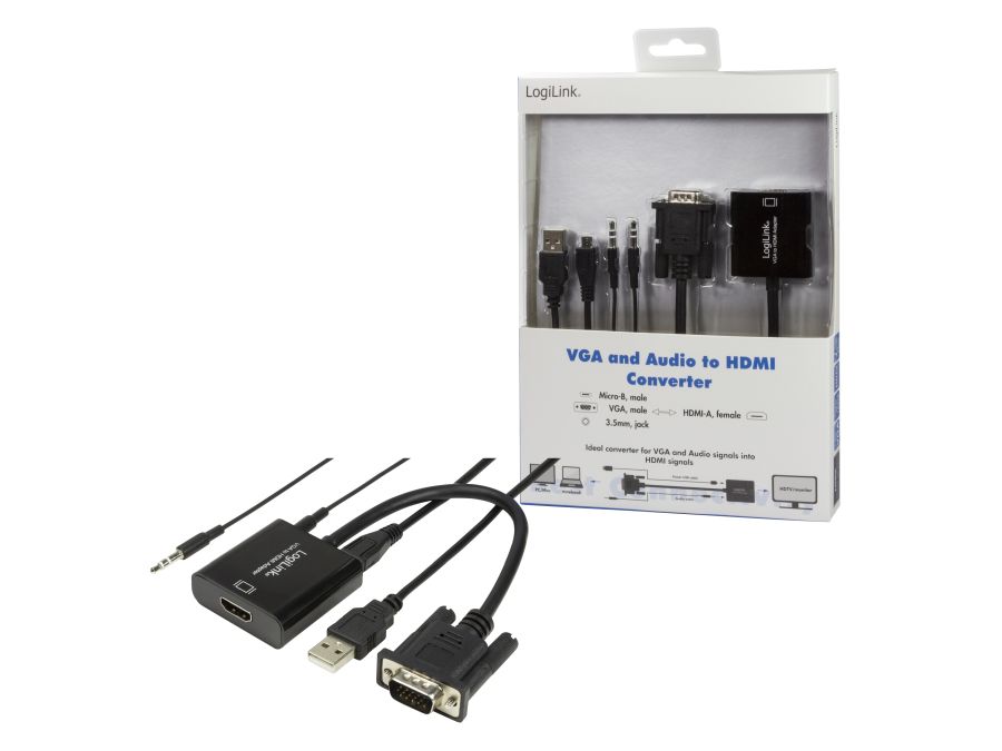 VGA inkl. audio til HDMI konverter (10cm)