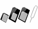 Simkort adaptersæt - 3-i-1 (nano/mikro/SIM format)