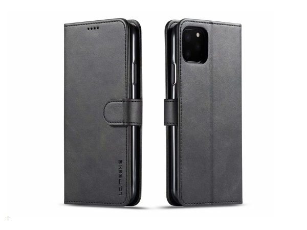Læder flipcover m. kortholder - Til iPhone 14 ProMax, Sort
