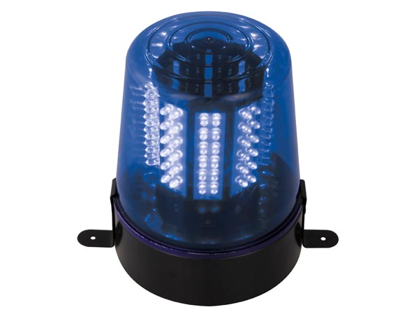 Roterende LED advarselsblink - Blå (12V) incl. netadapter
