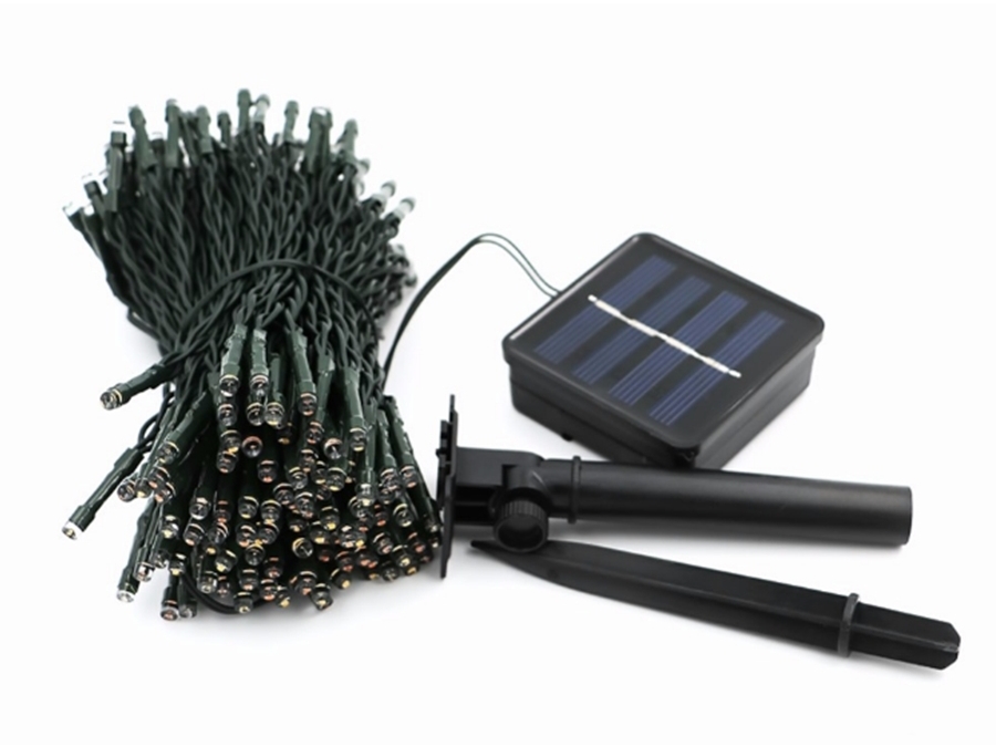Udendørs solcelle LED lyskæde - 100 Grønne LEDs (12m)