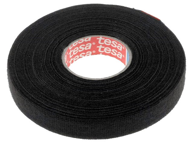 Lærredstape - 15mm bred / 300µm, Sort (25m)