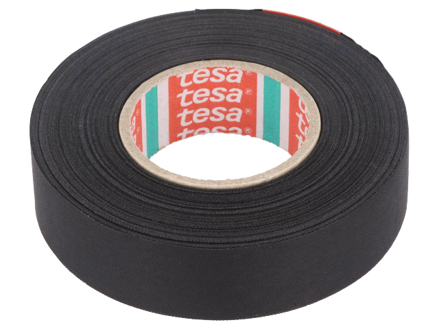 Lærredstape - 19mm bred / 160µm, Sort (25m)