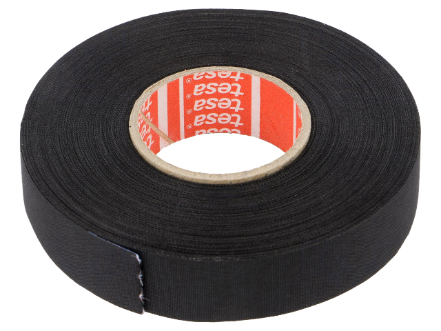 Lærredstape - 19mm bred / 260µm, Sort (25m)