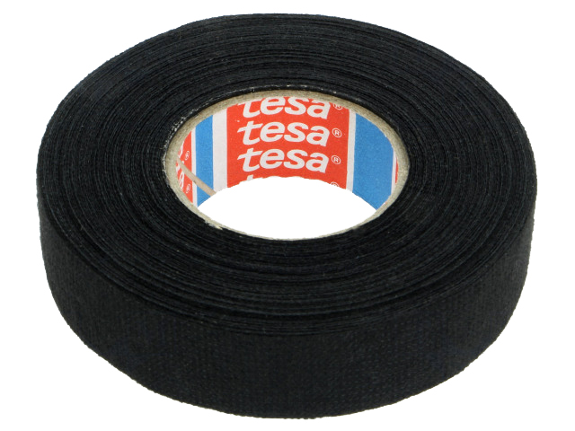 Lærredstape - 19mm bred / 280µm, Sort (15m)