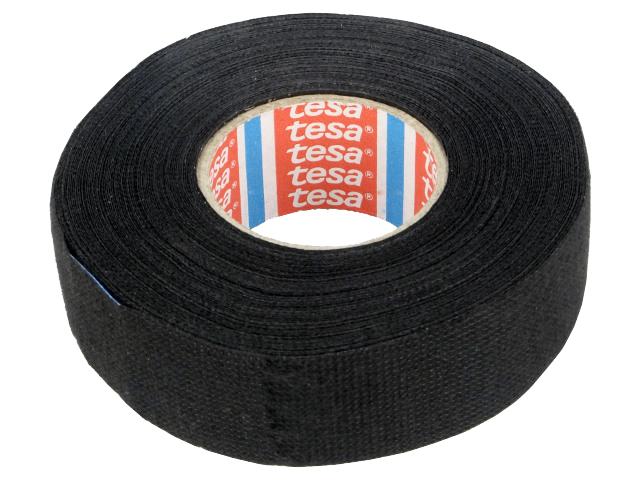 Lærredstape - 25mm bred / 300µm, Sort (15m)