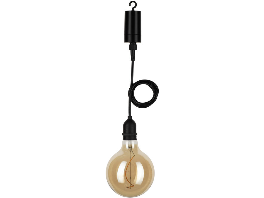 Pendant m. batteriforsynet G125 (2200K) LED pære - 1m (IP44)