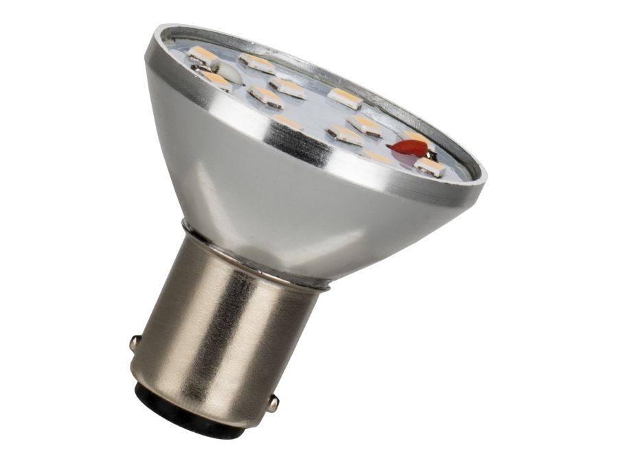 Ba15d LED spotpære - 12V / 3,5W, Varm Hvid