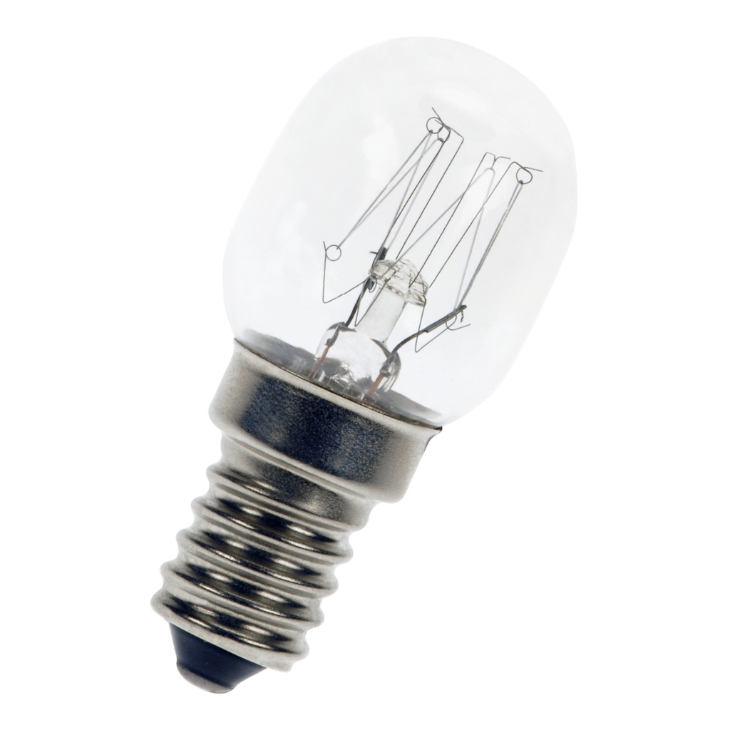 T25 Ovnpære - 230V 25W 300°C, E14 sokkel, klar (Ø25x58mm)