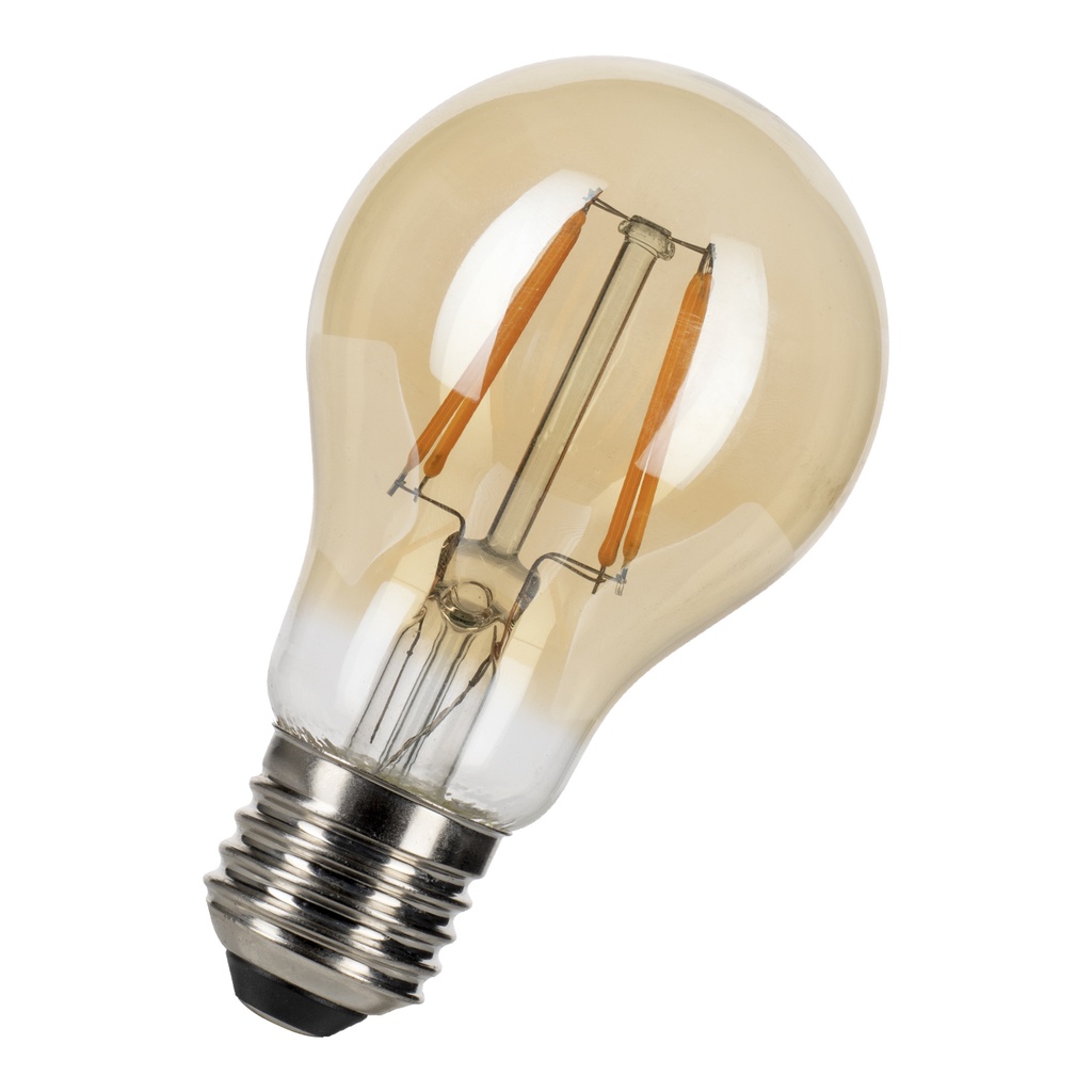 A60 Filament LED Gold pære - 240V / 4W, E27, dæmpbar (2200K)