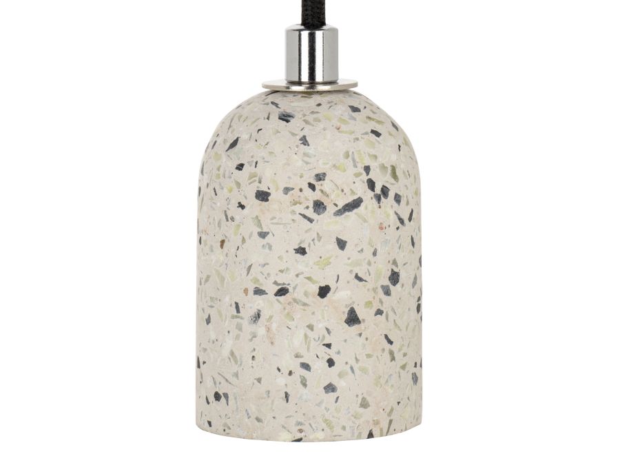Stofledning m. E27 fatning - Terrazzo, Lysegrå (1,5m)