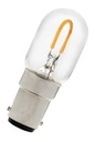 Filament LED rørlampe - 240V 1W, Ba15d sokkel (Ø22x57mm)