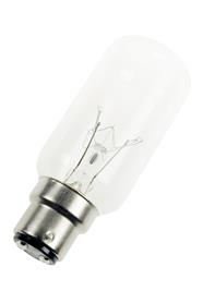Lanternepære - 230V 55W klar, B22d sokkel (Ø38x100mm)