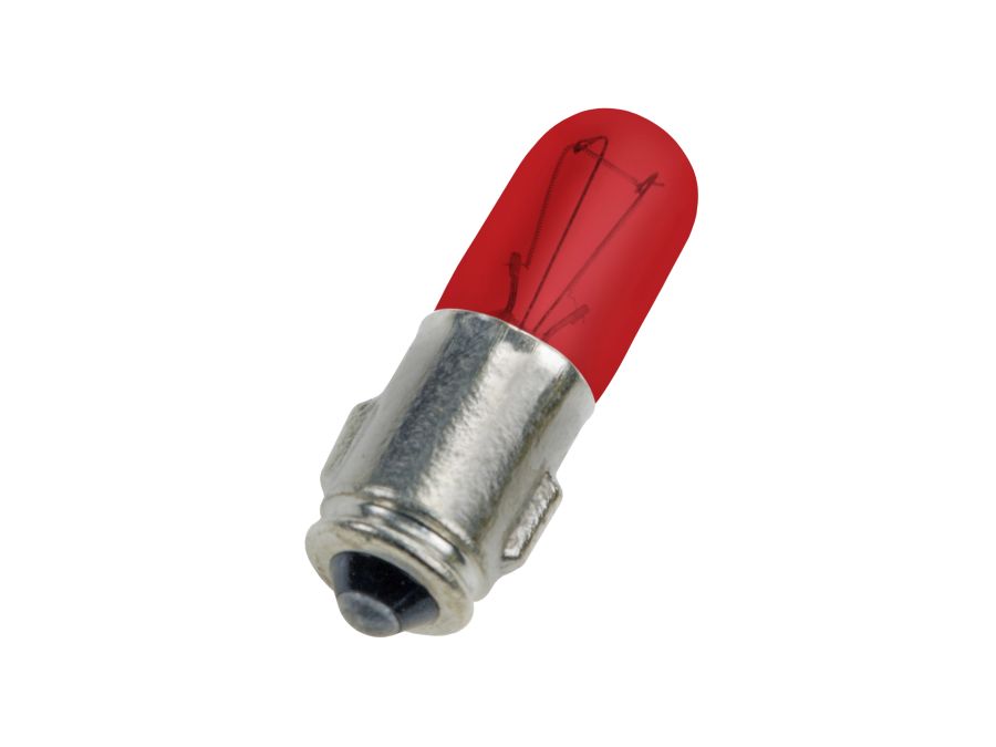 Telefonlampe - 24V / 50mA / 1.2W, BA7s sokkel (Ø7x23mm) rød