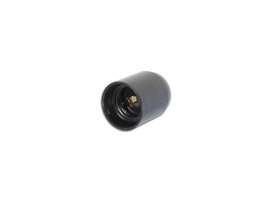 Kronefatning - E27, 10mm gevind, Sort 230VAC max 60W