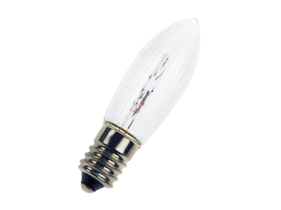 Julelampe - 14V / 3W E10 sokkel, 14x45mm, Hvid (1 stk.)