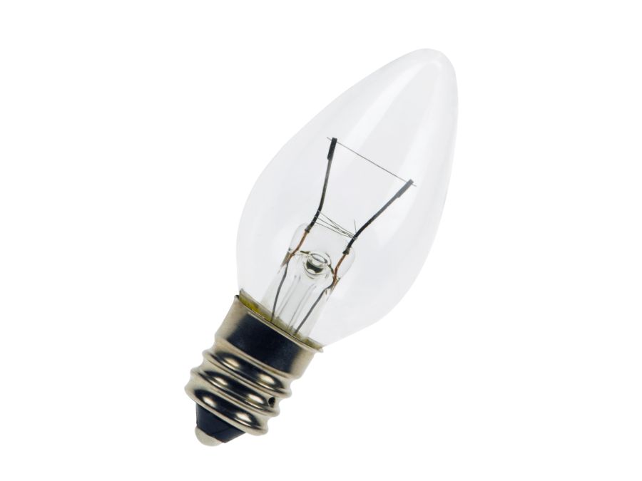 Dværglampe - 12V / 250mA / 3W, E12 (Ø23x53mm) med sikring