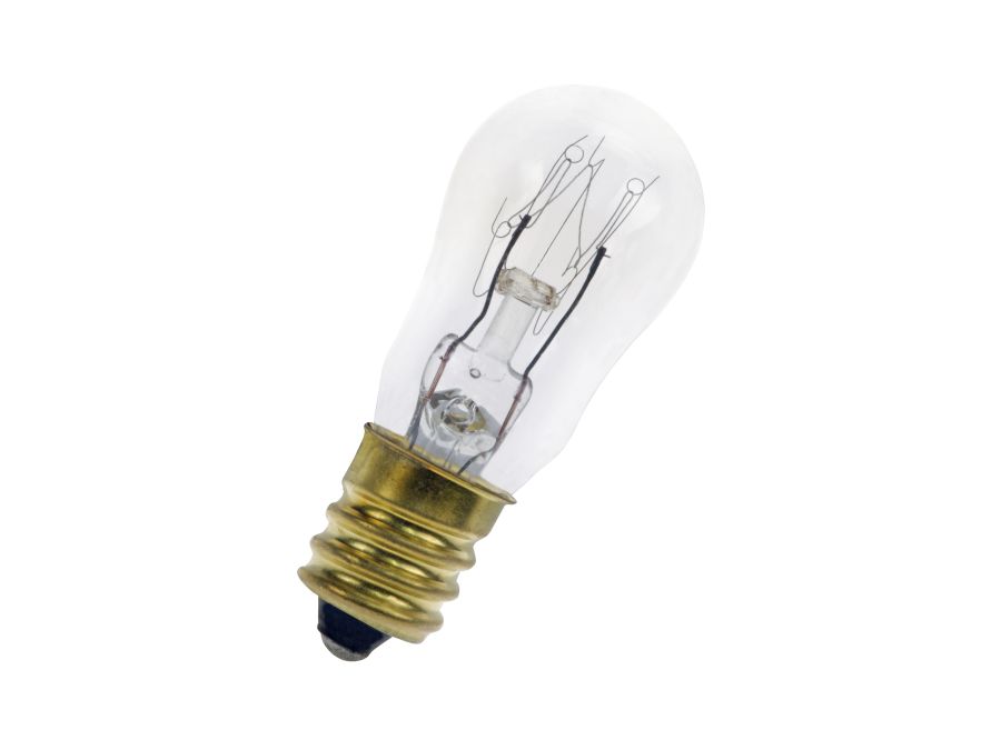 Dværglampe - 240V / 28mA / 7W, E12 sokkel (Ø19x48mm)