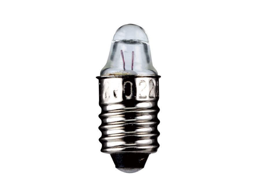 Dværglampe - 2,5V / 300mA / 0,75W Linse, E10 sokkel