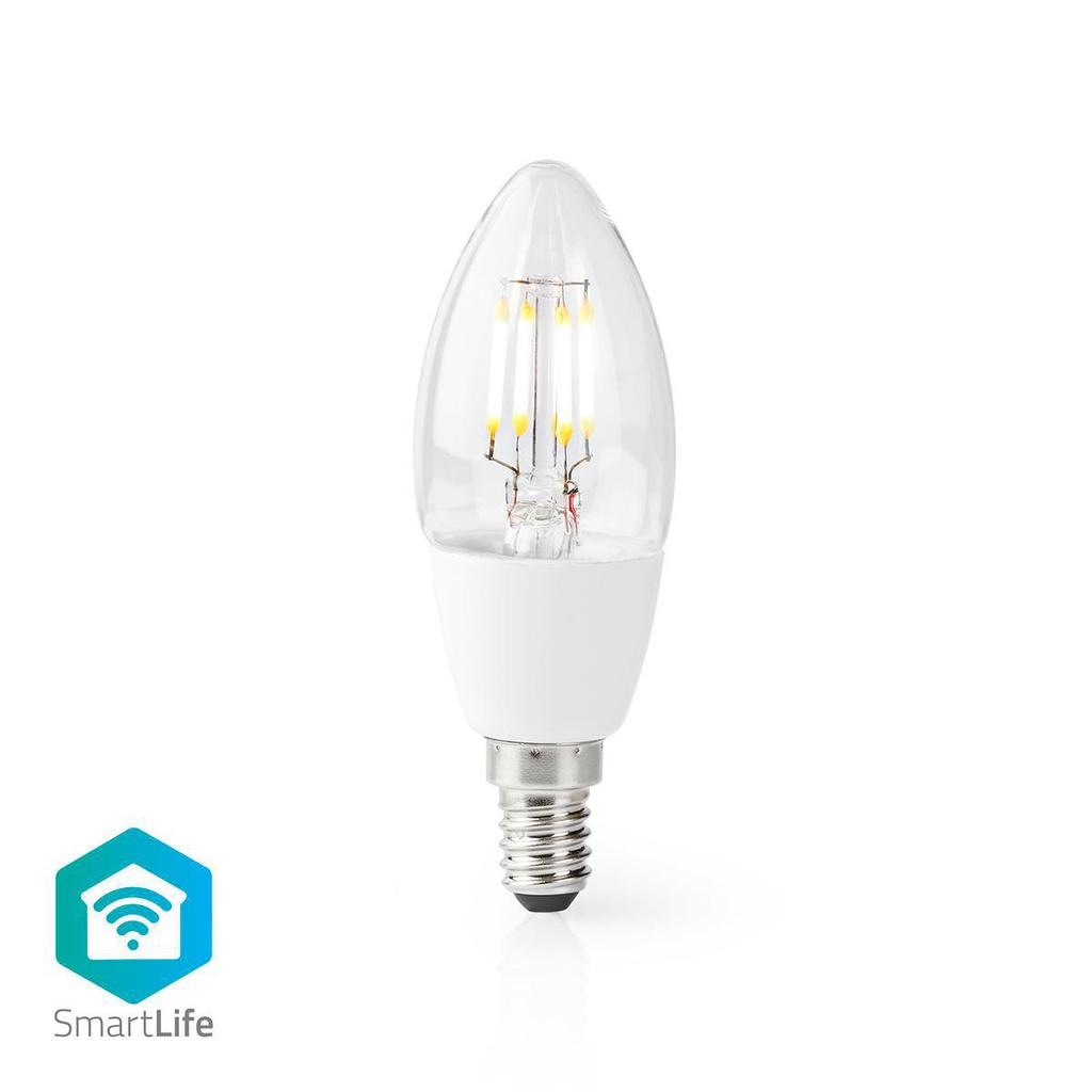 Wi-Fi Smart LED-pære - E14, C37, 5W, 400 lm, Hvid