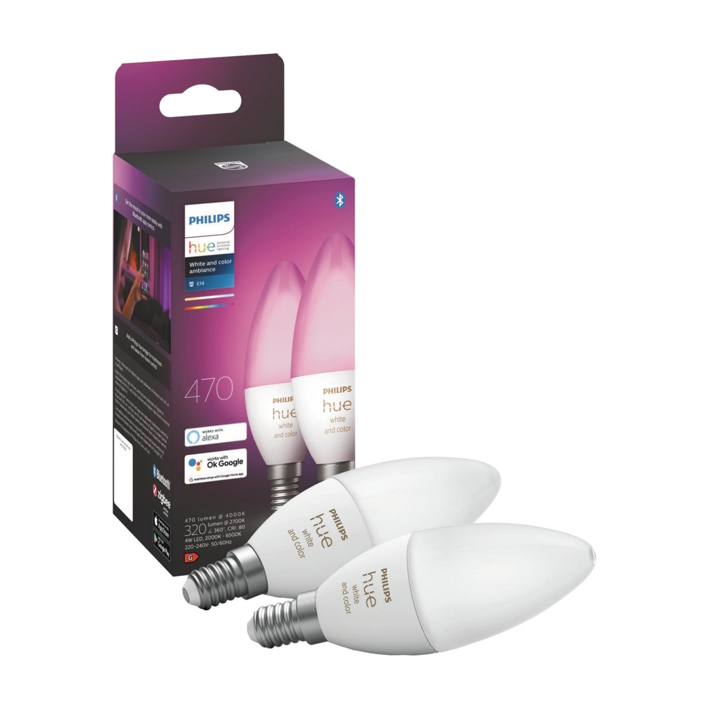 Philips Hue White and color ambiance E14 5W 470 lumen 2-pak