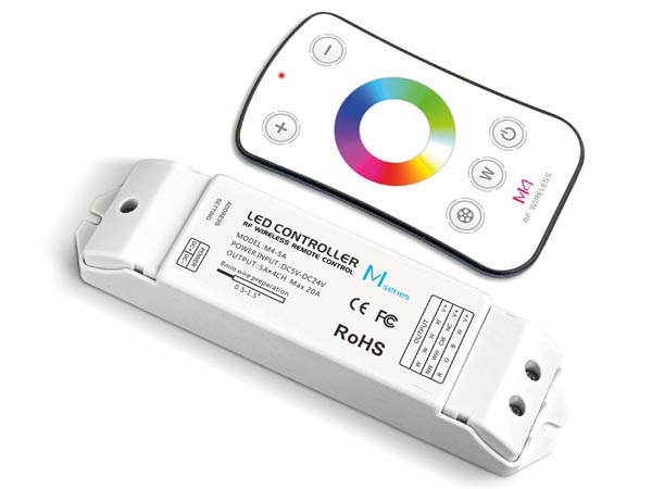 Farvestyring til RGBW LED strips - Inkl. fjernbetjening