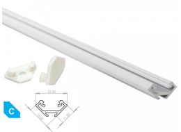 Alu. LED profil - Type C, Hvidlakeret (2,02m)