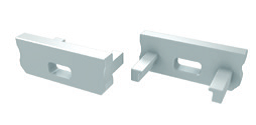 Endestykke til LED profil type D - Hvid m. hul (1 stk.)
