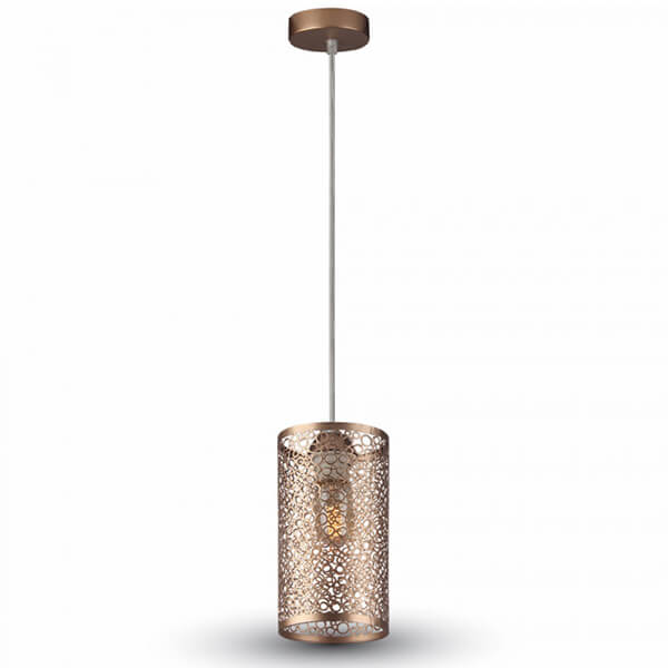 Pendel lampe med mønster E27 - Champagne/Guld
